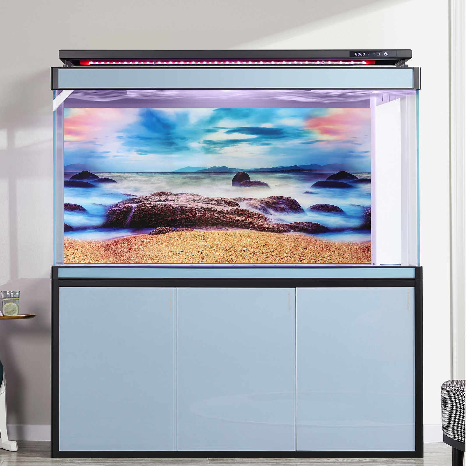 Background Film 3D - Aquarium-Hintergrundpapier Dekorative Aquarium-Tapete 3D-Aufkleber Abnehmbare Dicke