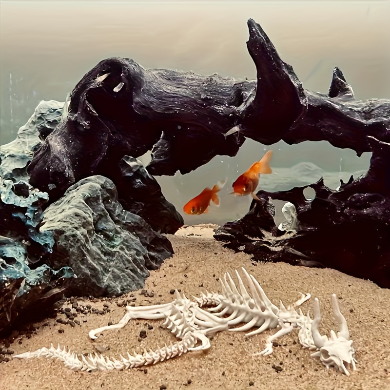Aquarium Fish Dragon - 1 Stück Drachenförmige Fischgräten-Dekoration Aquarium Drachenknochen-Fossil