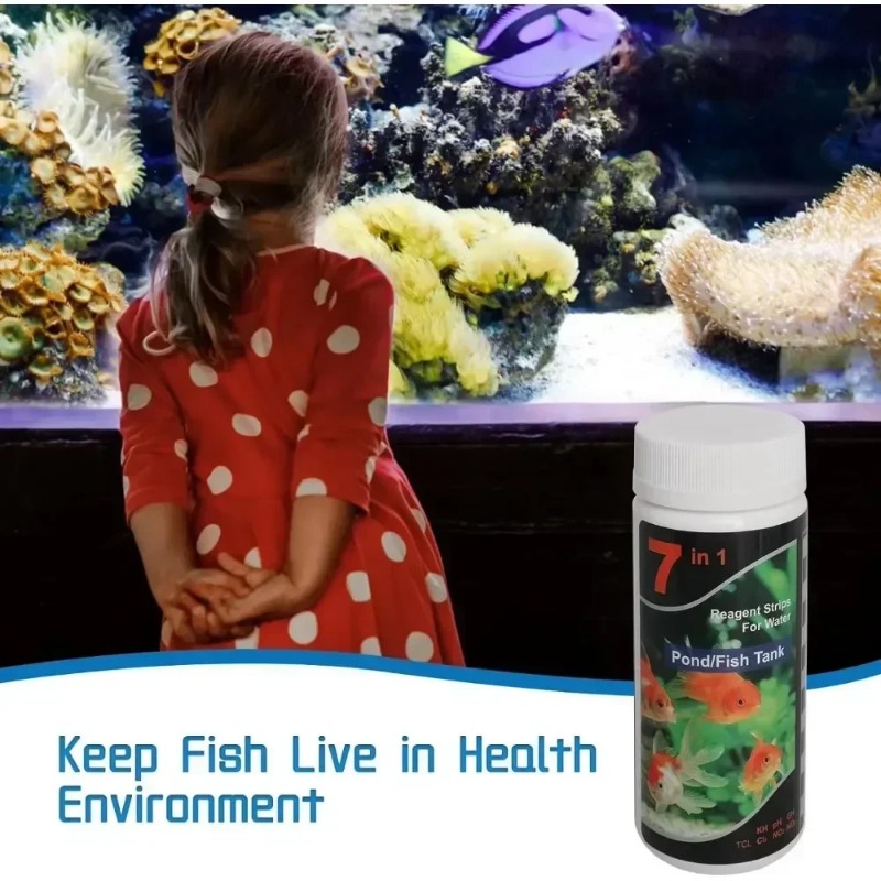 Aquarium Test Kit - Aquarium-Teststreifen für Süßwasser, Schwimmbad, Aquariumwasser, pH-Teststreifen