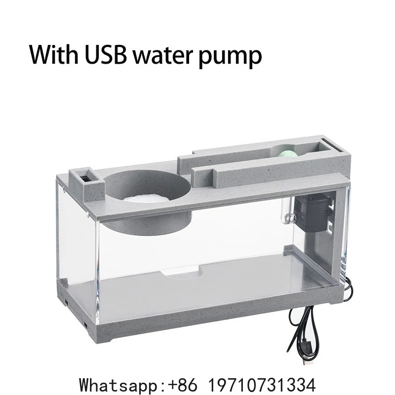 Fish Aquarium Home - Aquarium-Fischbecken-Set mit integriertem Sauerstoffspender, USB-Mute-Filter mit