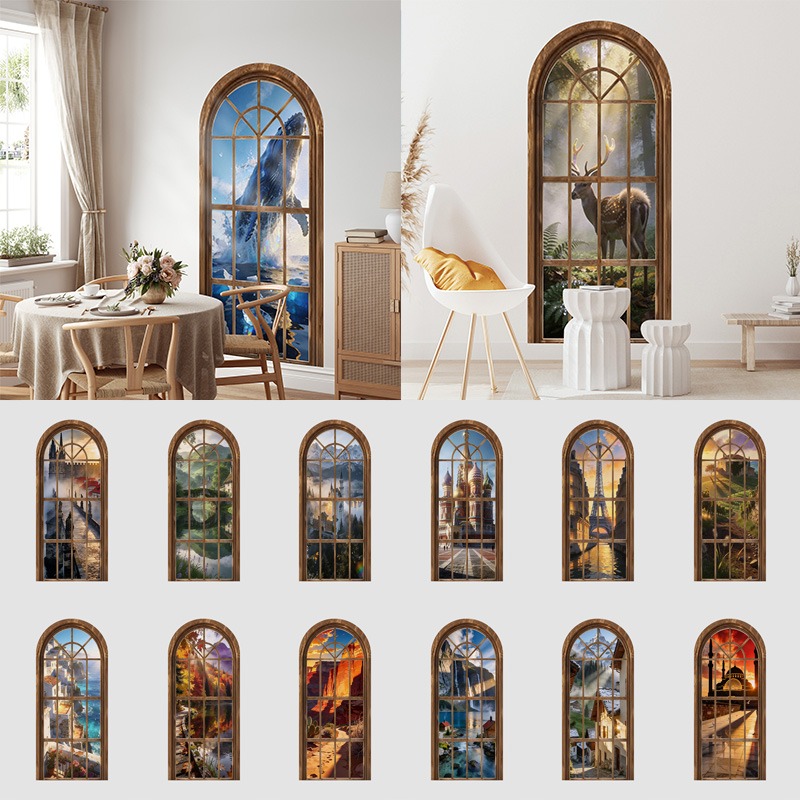Background Film 3D - 80x180cm 3D Fake Arch Window Wandaufkleber