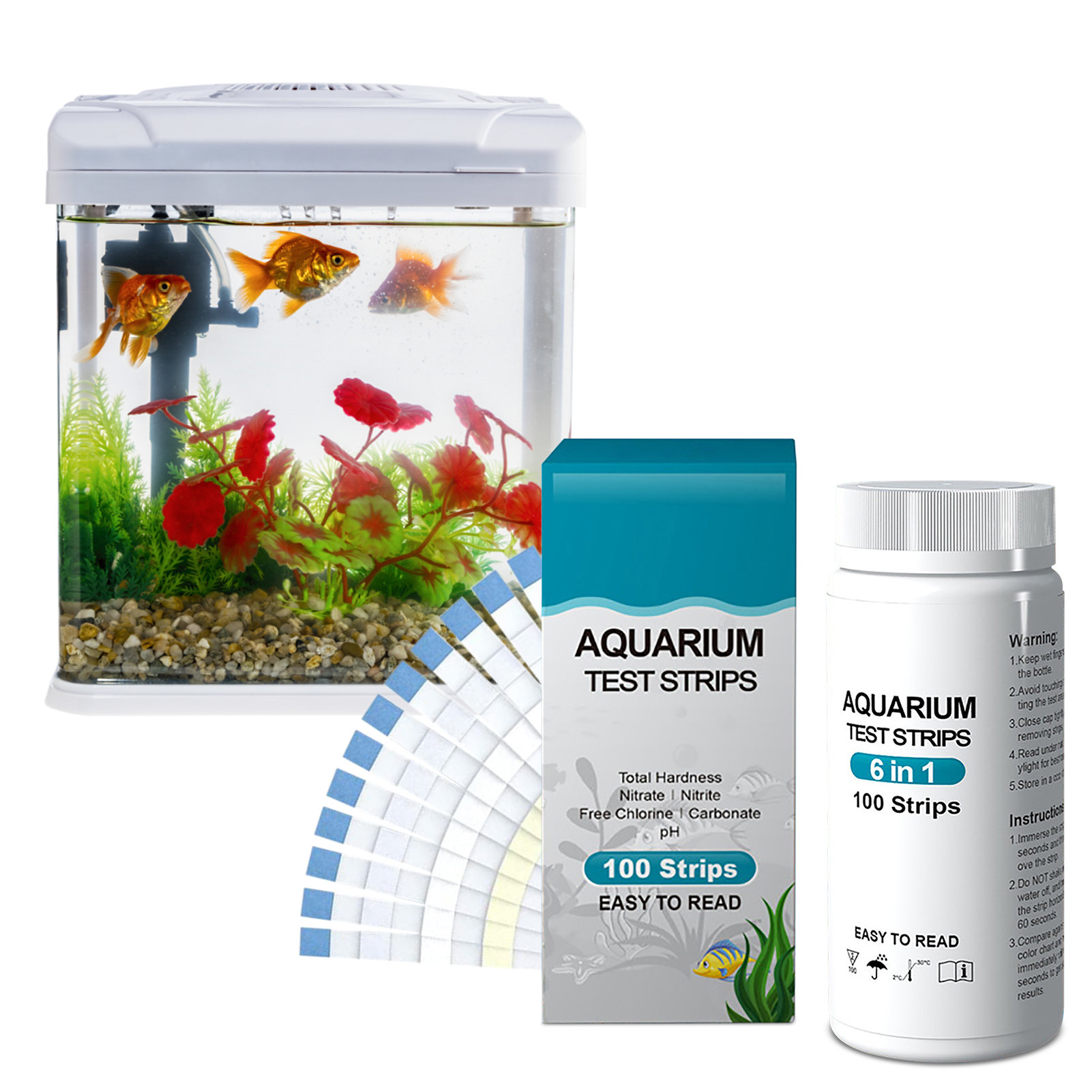 Aquarium Test Kit - 100 stücke 6-in-1 Wasser Qualität Test