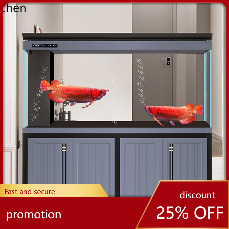Aquarium Fish Dragon - CZ neues Drachenfisch-Aquarium, großes Haushalts-Bodenaquarium, Büro-Ultra-Weißglas