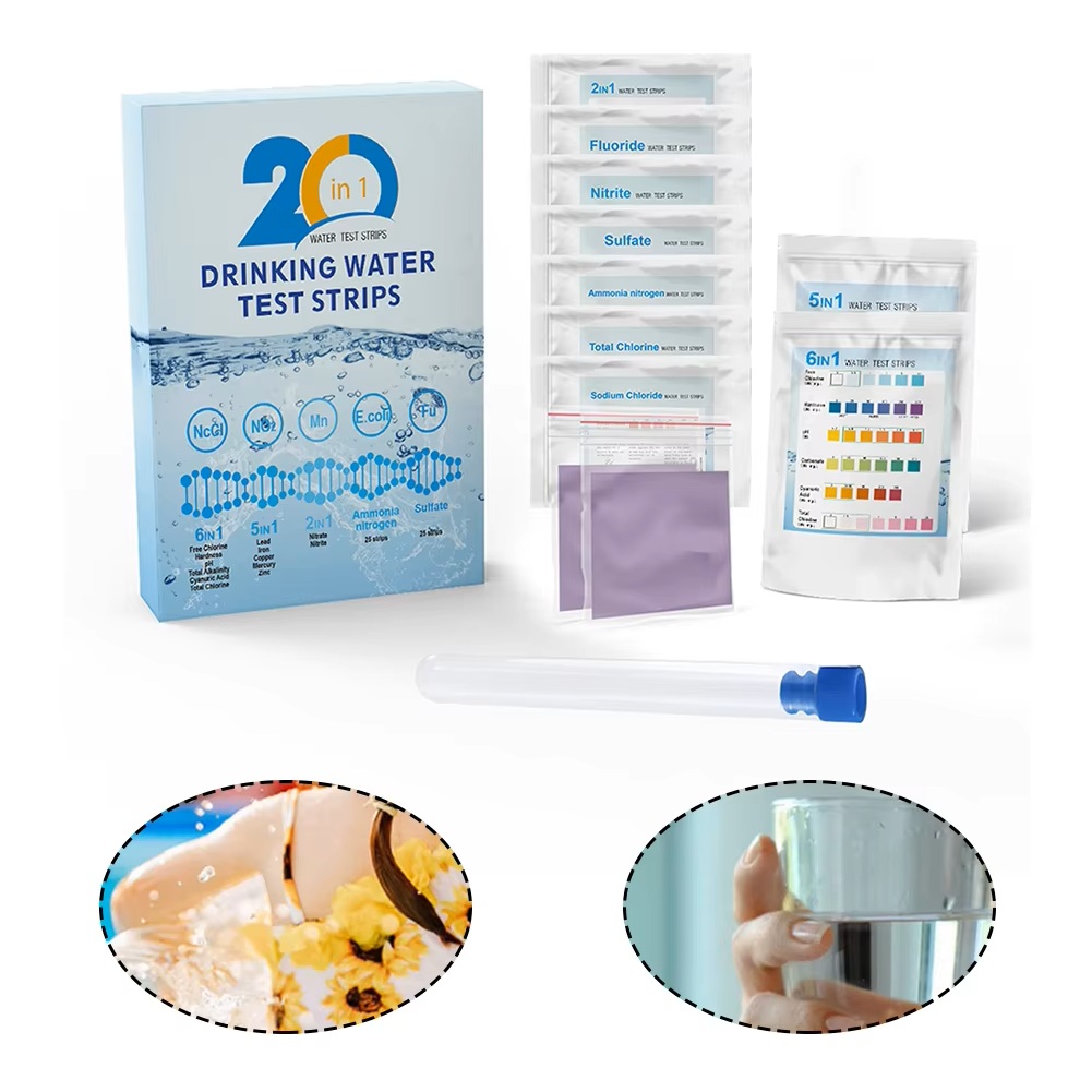 Aquarium Test Kit - YAGO 20-in-1 Wasserteststreifen Trinkwasser-Testkit für Zuhause
