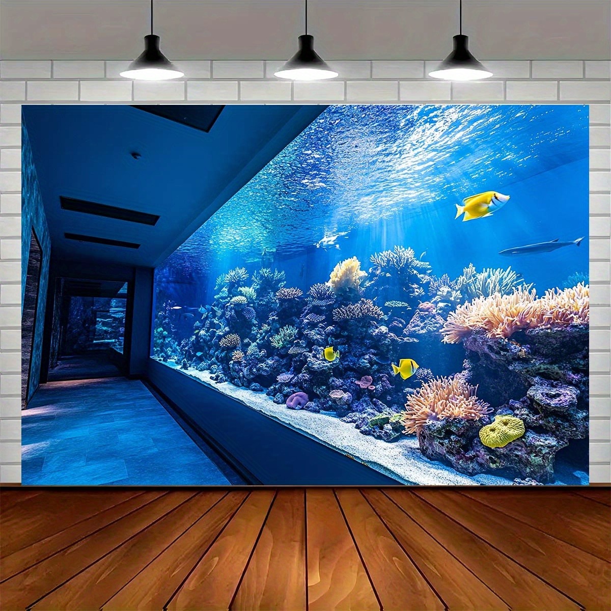 Fish Aquarium Home - Lebendiger Unterwasser-Aquarium-Wandteppich Korallenriff Bunte Fische Wandbehang