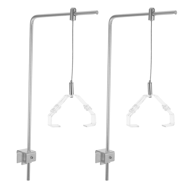Aquarium Fish Light Lamp - AB41-2Pcs Aquarium-Lichtständer, Aluminiumhalterung mit Clip, Aquarium-Lampenhalter,