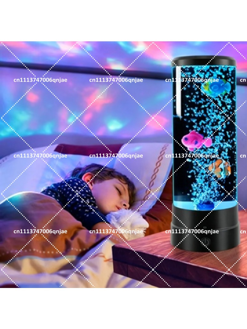 Aquarium Fish Light Lamp - Simuliertes LED-Elektronik-Aquarium mit Farbwechsel, Blasenfisch-Lampe, Quallen-Nachtlicht