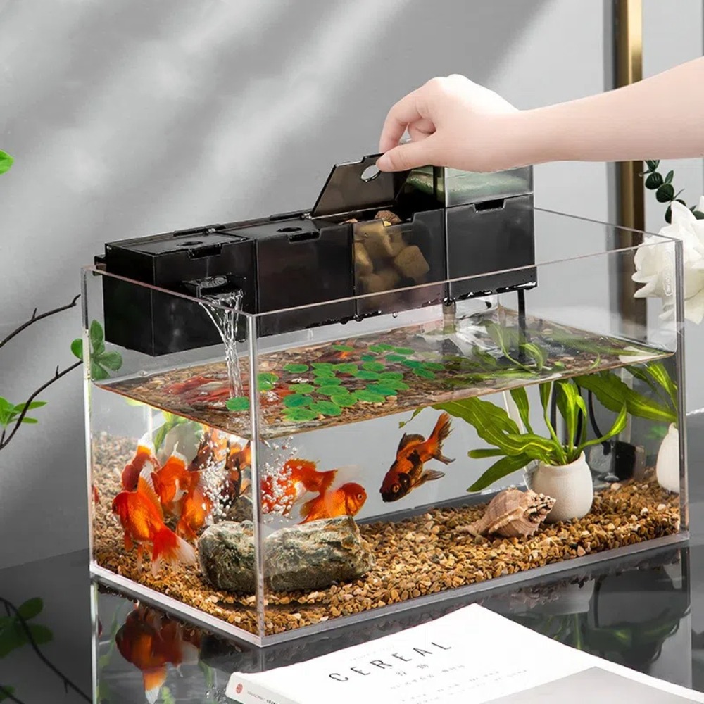 Aquarium Fish Jar - Drei-in-Eins Externer Aquariumfilter aus Kunststoff, Geräuscharmer