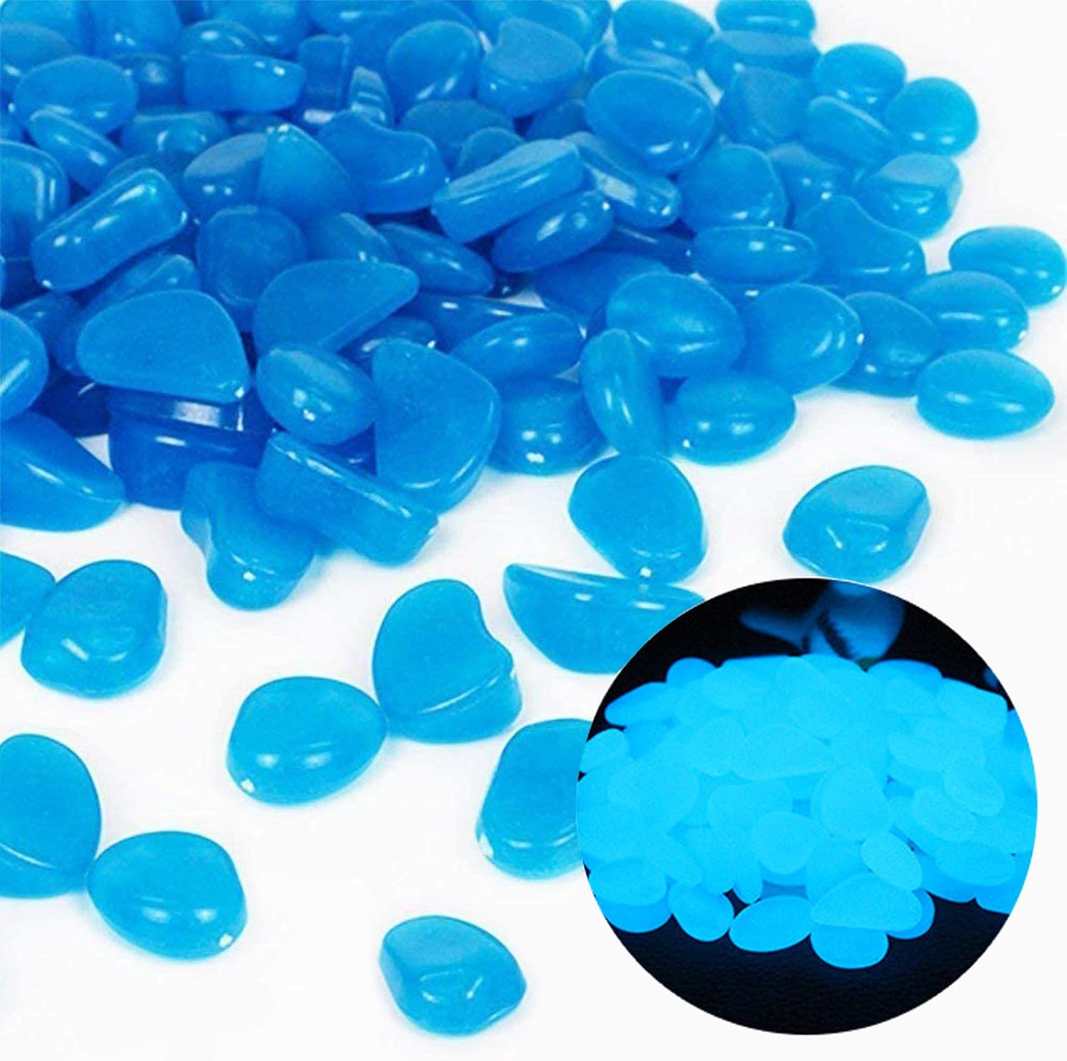 Aquarium Fish Quarantine - Aquarium-Felsen leuchten blaue Kieselsteine für Garten,