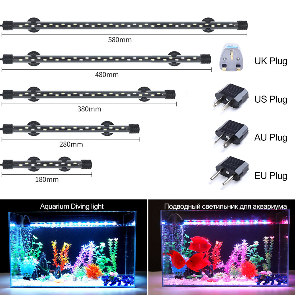 Aquarium Fish Light Lamp - 90-260V Aquarium Licht LED Wasserdichte Aquarium