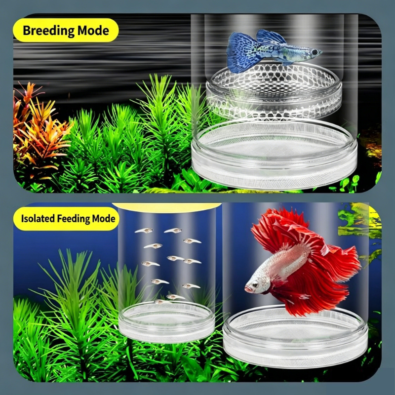 Aquarium Fish Cave - Transparente Schwimmende Aquarium-Brutbox, Multifunktionaler Fischzucht-Separator für