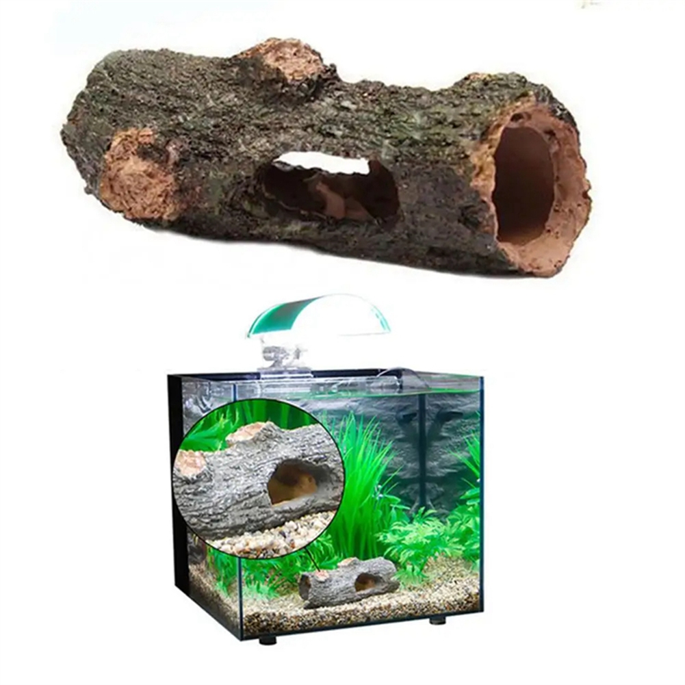 Aquarium Fish Cave - B03C-Aquarium Hohler Baum Fischbecken-Höhlendekoration Fisch-Garnelen-Schildkröten-Aquariumdekoration Aquariumzubehör