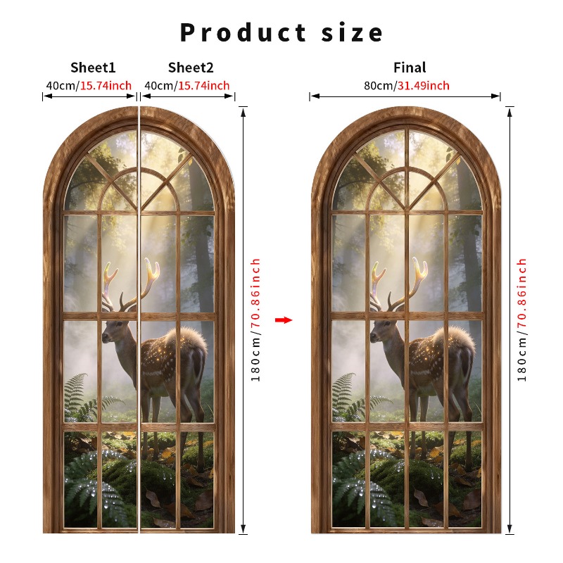 80x180cm 3D Fake Arch Window W – Background Film 3D Bewertung und Preis