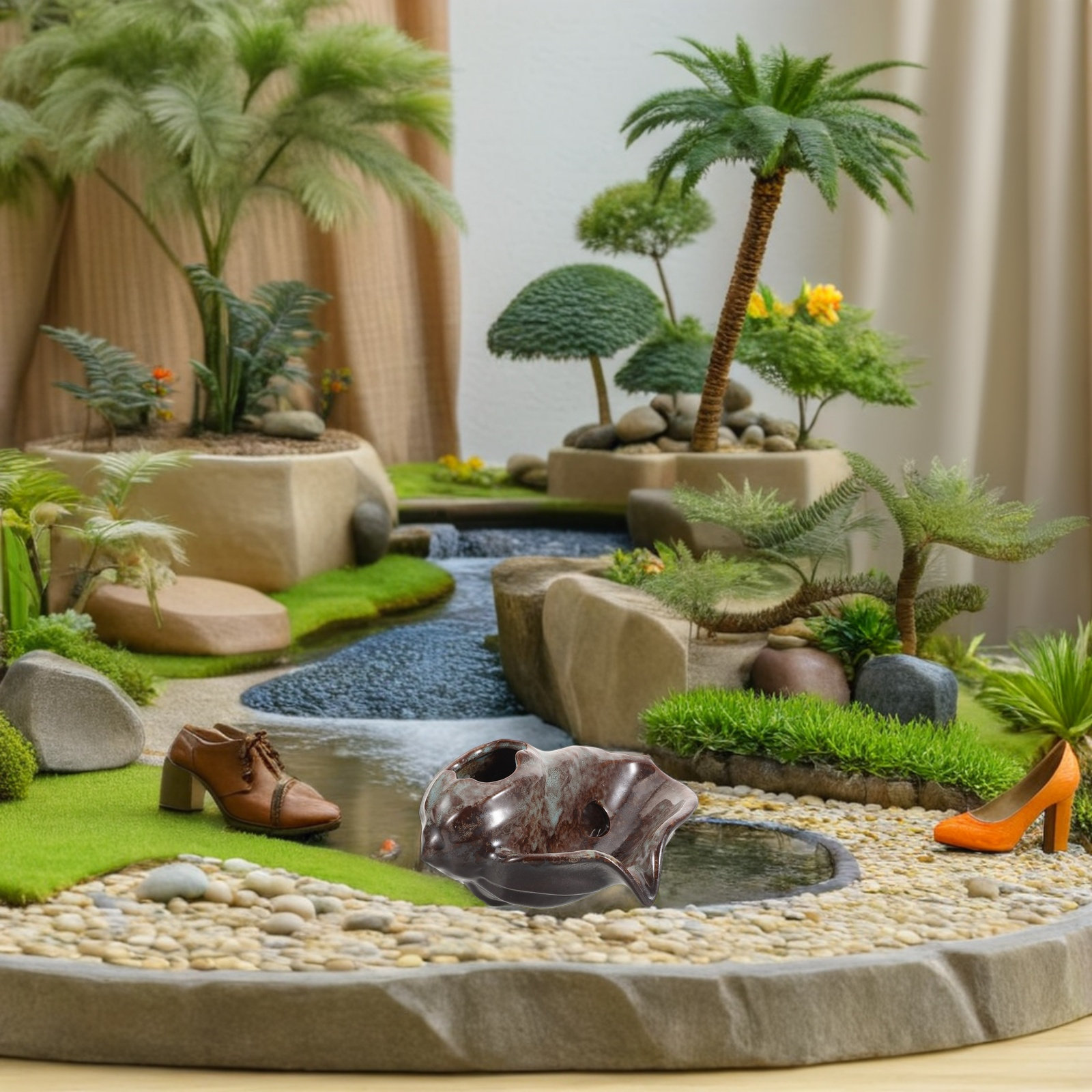 Keramik-Fontäne mit Wasserfall – Fish Aquarium Home Bewertung und Preis