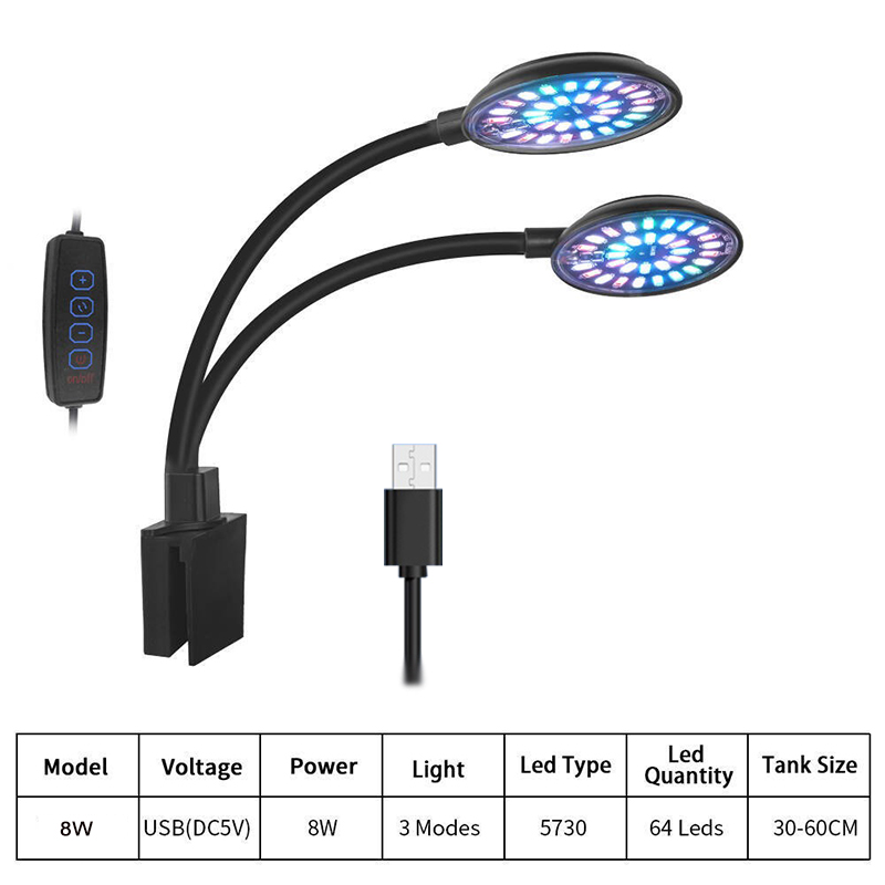 USB-Aquarium-LED-Licht, Aquari – Aquarium Fish Light Lamp Bewertung und Preis