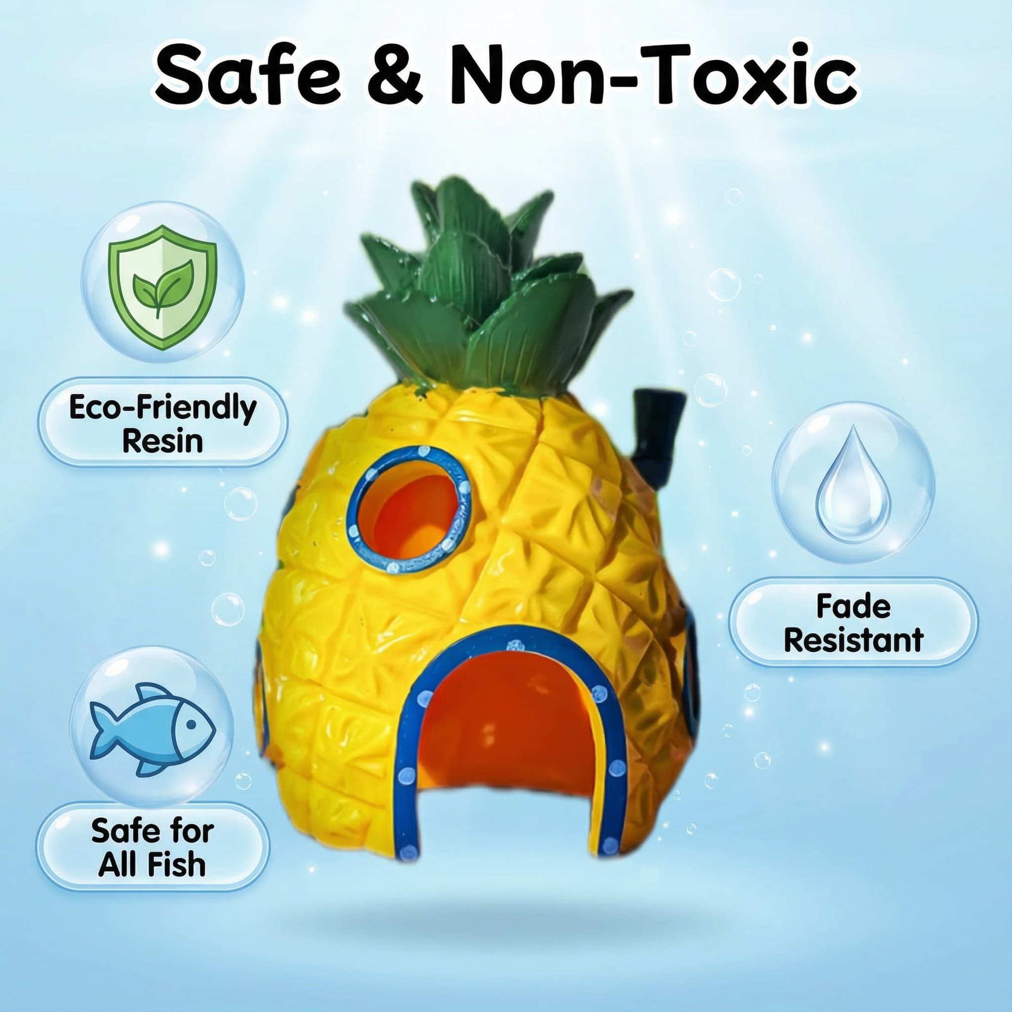 Ananas-Haus-Aquarium-Dekoratio – Aquarium Fish Cave Bewertung und Preis